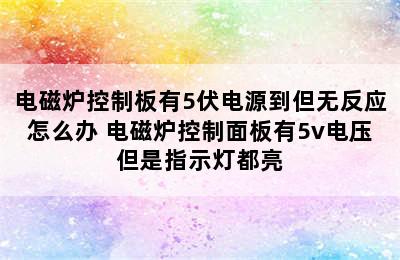 电磁炉控制板有5伏电源到但无反应怎么办 电磁炉控制面板有5v电压但是指示灯都亮